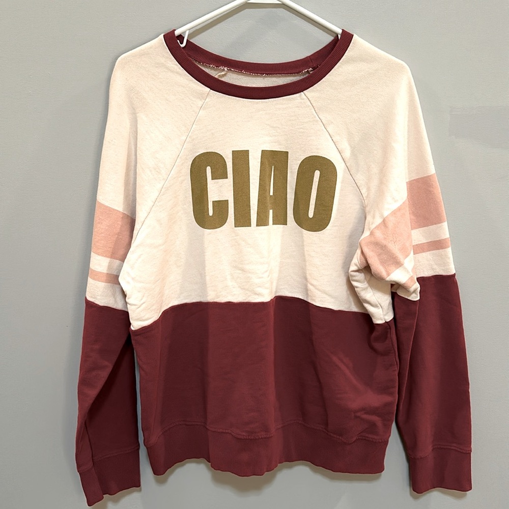 Anthropologie “Ciao” sweatshirt size Large